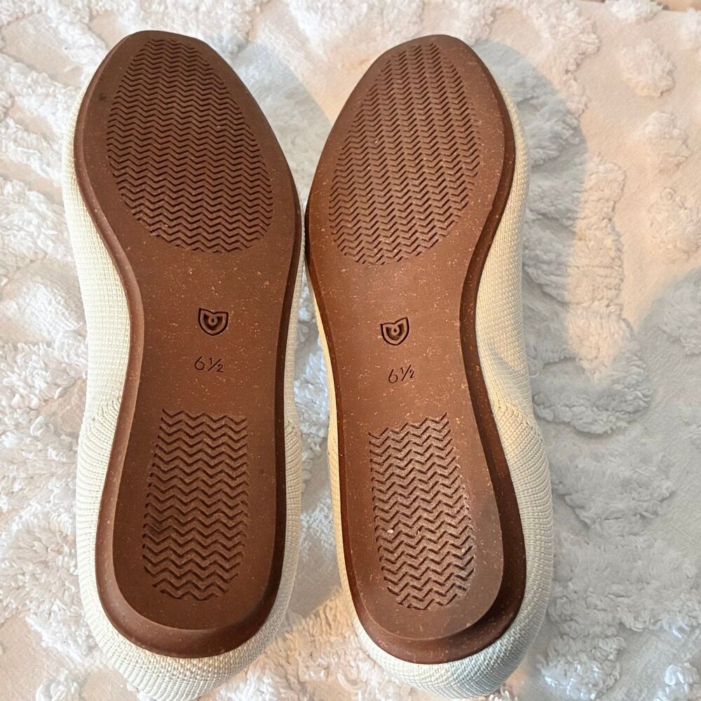 Rothy's Ballet Flat Shoe Off White The Petal Square Ballet Love Bird Size 6.5 - Picture 7 of 9
